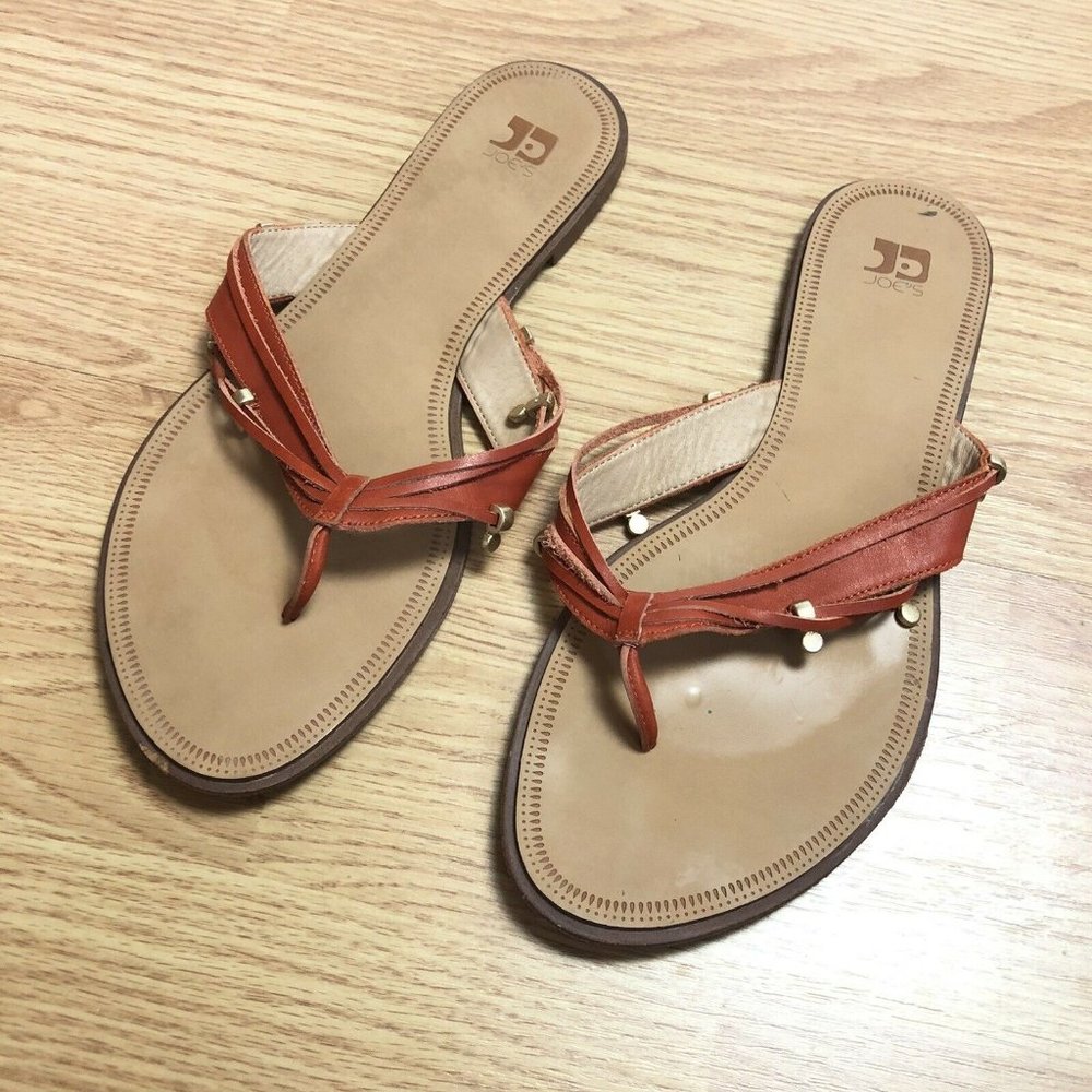 Joe's Jeans Womens Size 8.5 Orange Flip Flops
